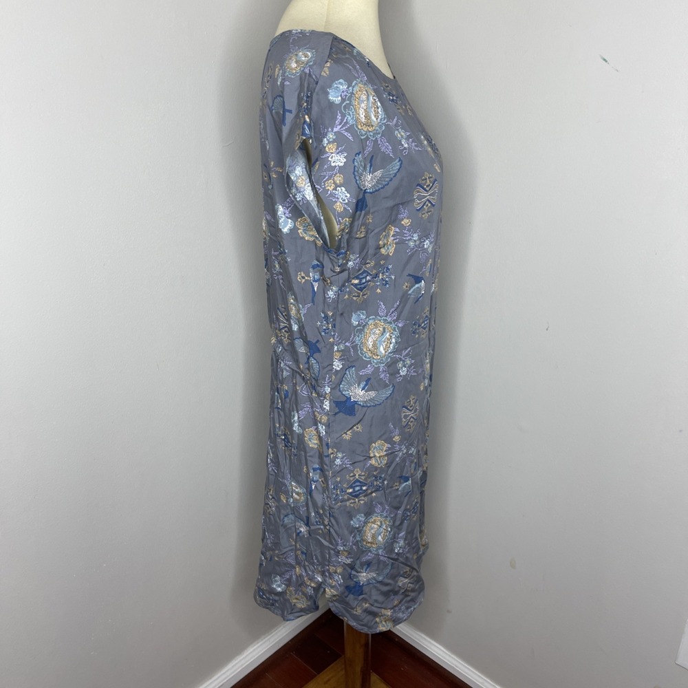 Womens Patagonia June Lake Blue Floral Dress Medium Cap Sleeve Short - Picture 4 of 9